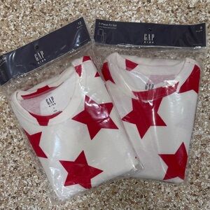 GAP Kids White and Red Star Pajama Set for Siblings 8 & 12